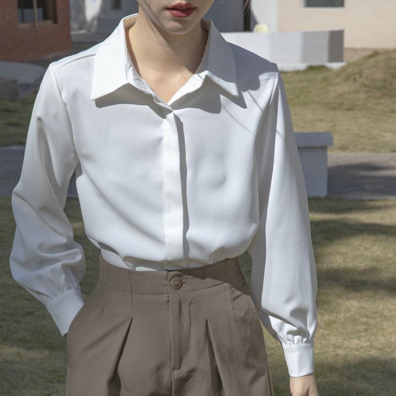 Women's Elegant Long-Sleeve Chiffon Shirt - Spring/Summer Fashion