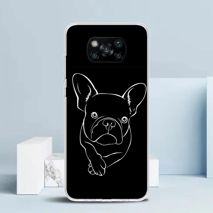 French Bulldog Black White Phone Case For Xiaomi Poco F7 Ultra X5 X6 X7 Pro M7 Redmi 15C 15 13C 13 12C 12 10C 10 10A 9 9C 9A 9T