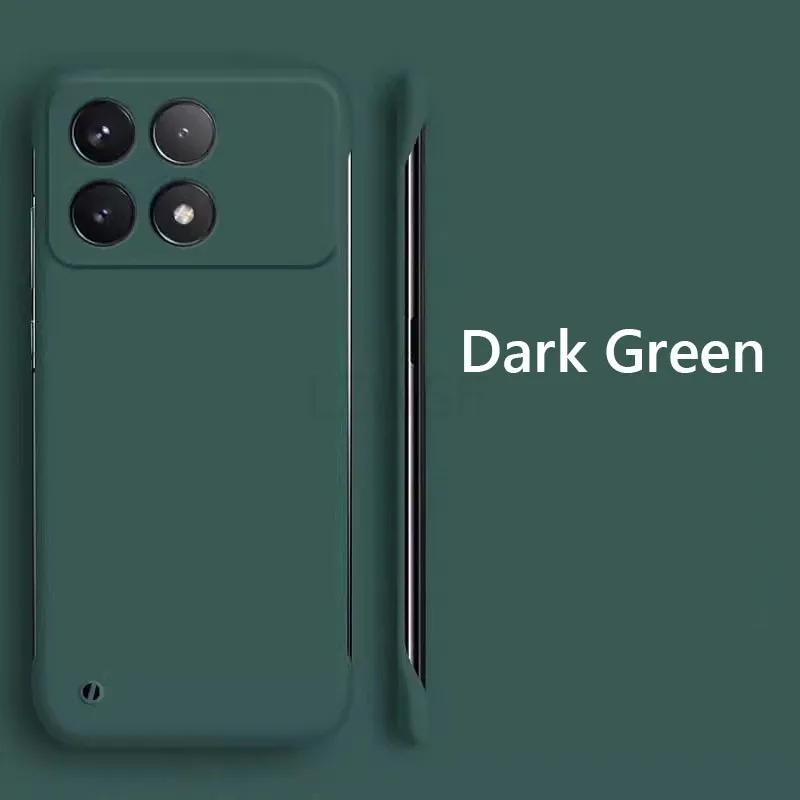 

Безрамочный тонкий матовый жесткий чехол из ПК для Xiaomi Poco F6 Pro F 6 5G PocoF6 Pro ярких цветов, матовый противоударный бампер без полей For Poco F6 темно-зеленого