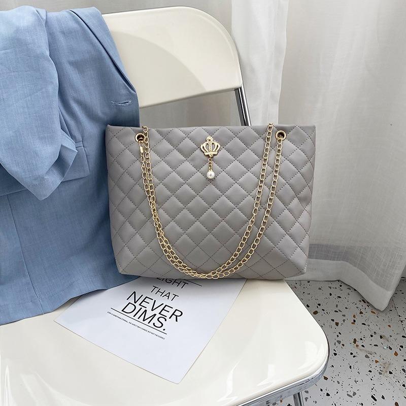 Fashion Versatile Quilted Embroidery Korean Style Crown Chain Simple Single Shoulder Crossbody Bag