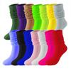 Slouch Socks Cotton Scrunch Knee High Extra Long and Heavy Socks Casual Solid^