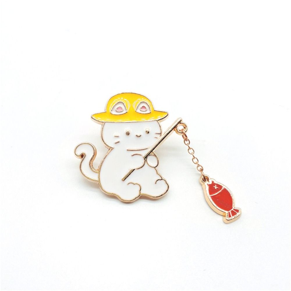 

Badge Pin Decoration Carrot Rabbit Brooch Cat Brooch Little White Rabbit Brooch Cat Fishing Brooch A