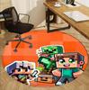 Sandbox game Pattern Round Rug, Indoor/Outdoor Mat, for Picnic, Gameroom, Bedroom, Office, Living Room, Home Decor Carpet, Birthday Gift