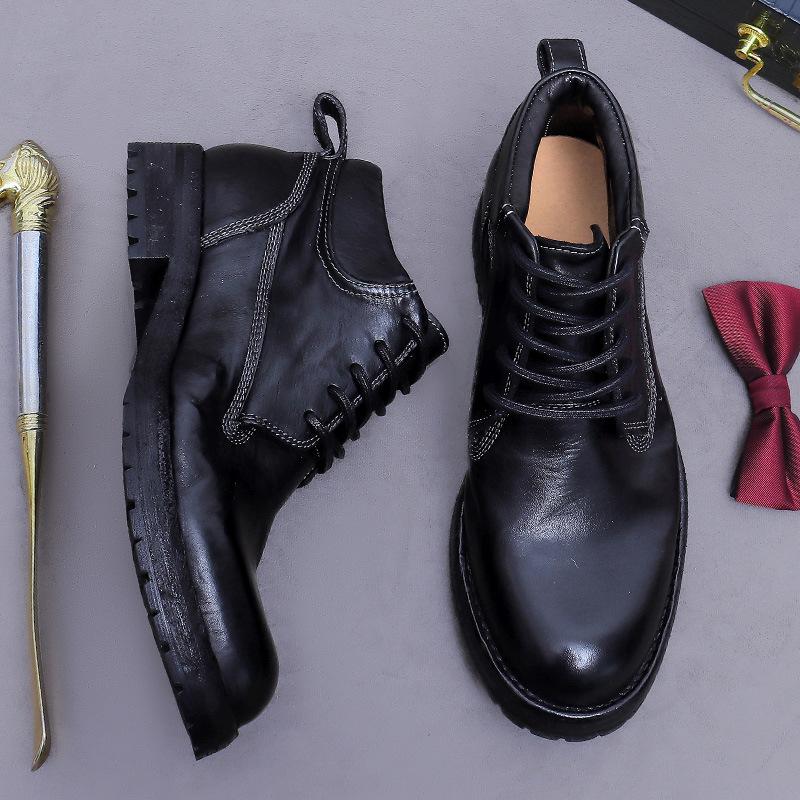 Fashion Genuine Leather Men Boots Comfortable Boots Men's Genuine Leather Winter Boots Man Sneakers Mens Fashion Shoes