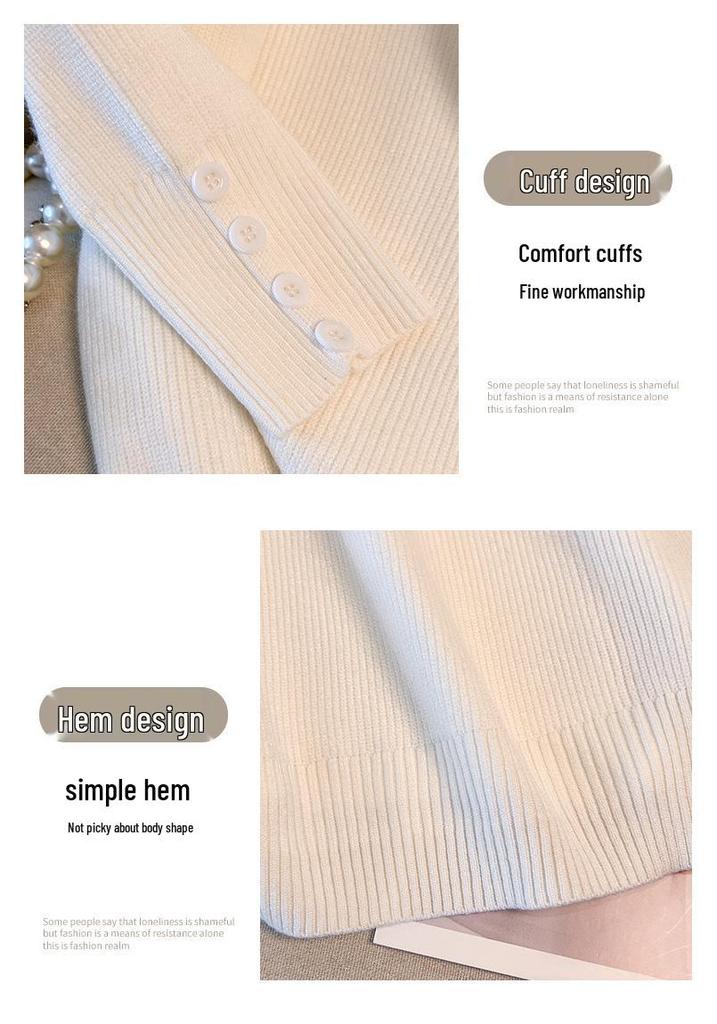 Plus Size Women's Thickened V-neck Sweater Knitwear, Bust 150/160 Cm, 200-350 Lbs, 8056