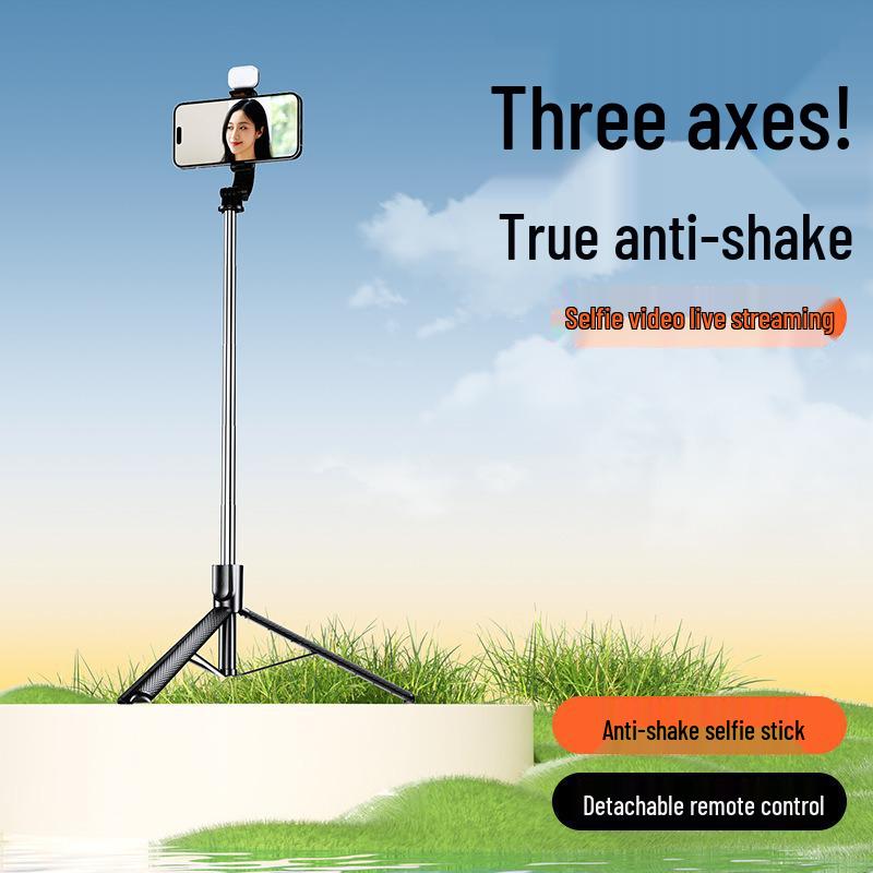 Universal Bluetooth Selfie Stick & Stabilizer: Anti-Shake Tripod Holder for Mobile Phones and Live Streaming