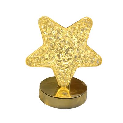 Cordless Crystal Night Light Touch Control Dimmable Star Bedside Lamp Romantic 3 Light Colors Decorative Lighting Dining Room