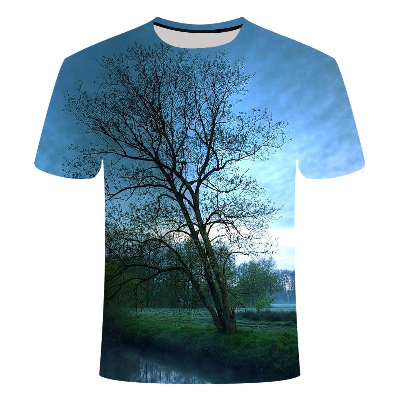 Summer Palm Tree 3D Print T-Shirts Streetwear Men Natural Fashion Harajuku Casual Oversized O-Neck T Shirt Clothing