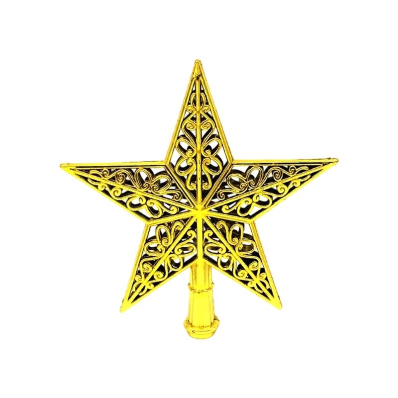 Christmas Tree Top Decoration Hollowed PVC Star Tree Ornament for Festival Tree Decoration Holiday Party Centerpieces