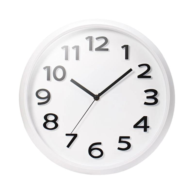 

Fashion Large 3D Numbers Wall Clock Noiseless Mechanism Contemporary Homes Decors Easy Readability Battery Operated белый