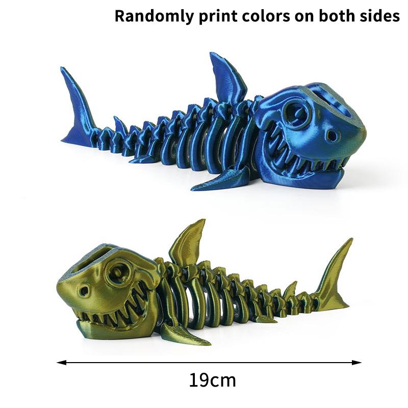 3D Printed Shark, Skeleton Model Jointed Full Movable Birthday Gift Realistic Animals Decorative Desktop