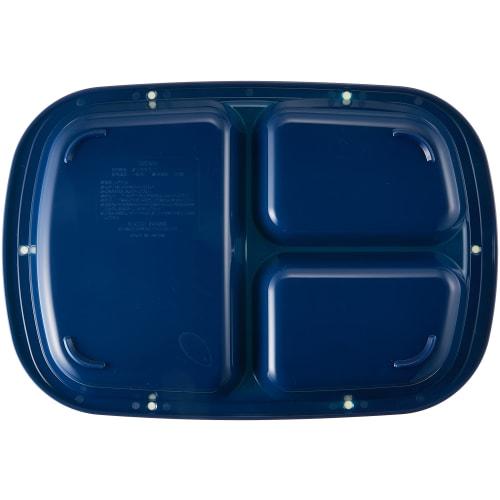 Square lunch plate with lid, navy blue