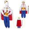 Kids Boys Medieval King Cosplay Costume Outfit Tops With Pants Belt Cape Headband Truncheon Socks Set For Halloween Dress Up