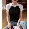 Pure Cotton Curved Short-sleeved T-shirt Women's Summer New Slim Fit Top Bottoming Shirt