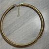 C044 Spring Necklace Minimalist Elastic Wide Snake Bone Chain Clavicle Chain Exaggerated Vintage Style Metal Necklace