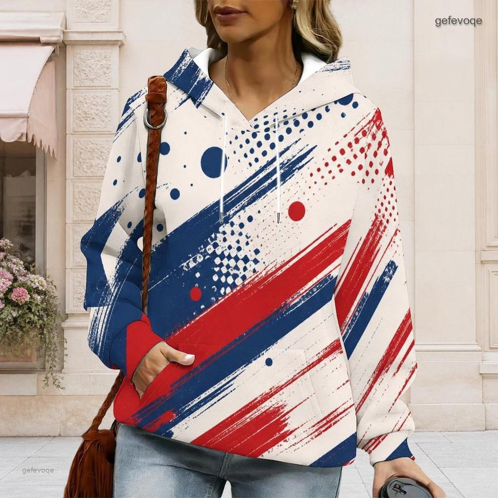 Womens Plus Size Hooded Sweatshirt With White Drawstring Long Sleeve Loose Soft Casual Daily Outfit