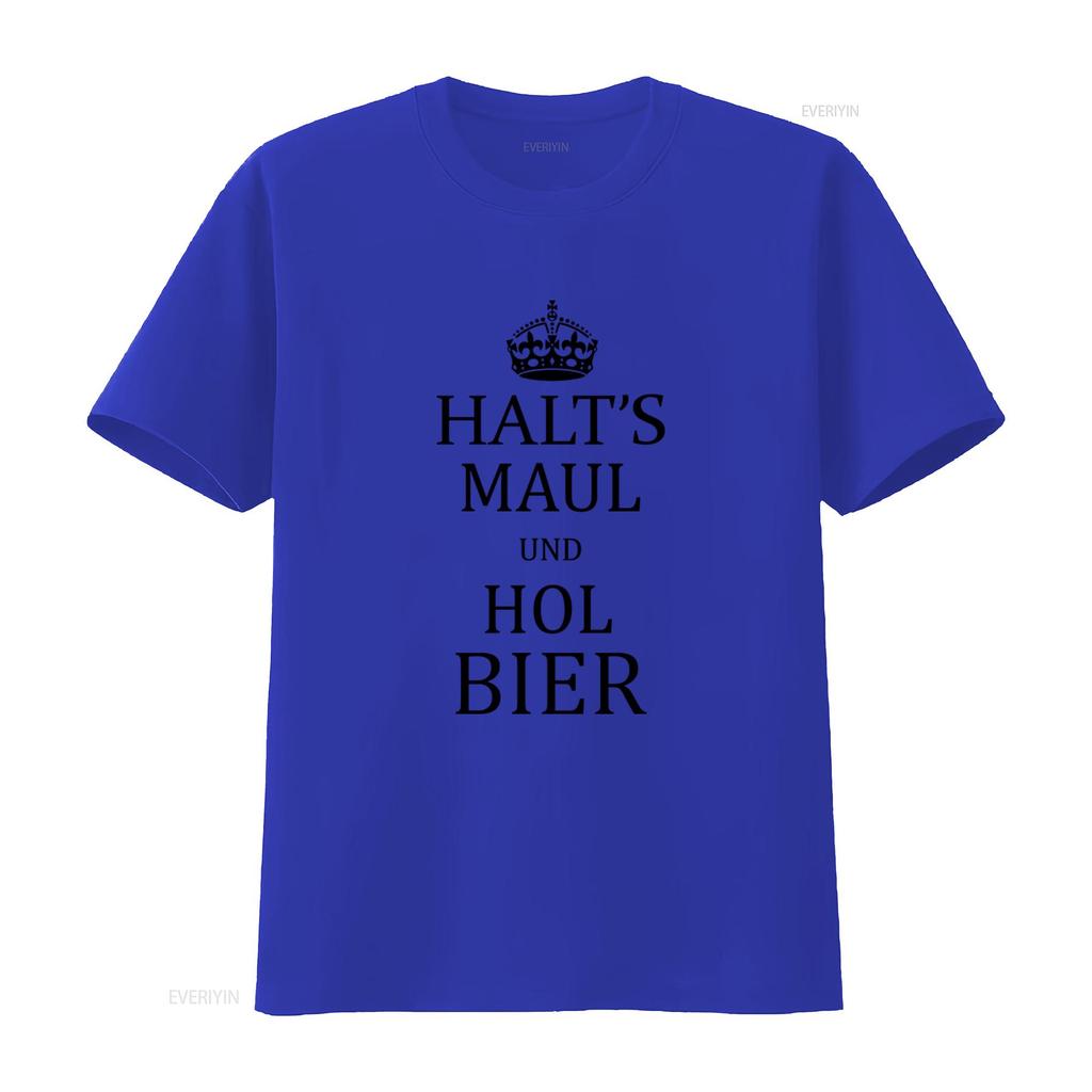 Lustiges Damen Slogan T-Shirt Halts Maul Und Hol Bier Design Schwarz S M L vintage gewaschen Mode Designer Kleidung