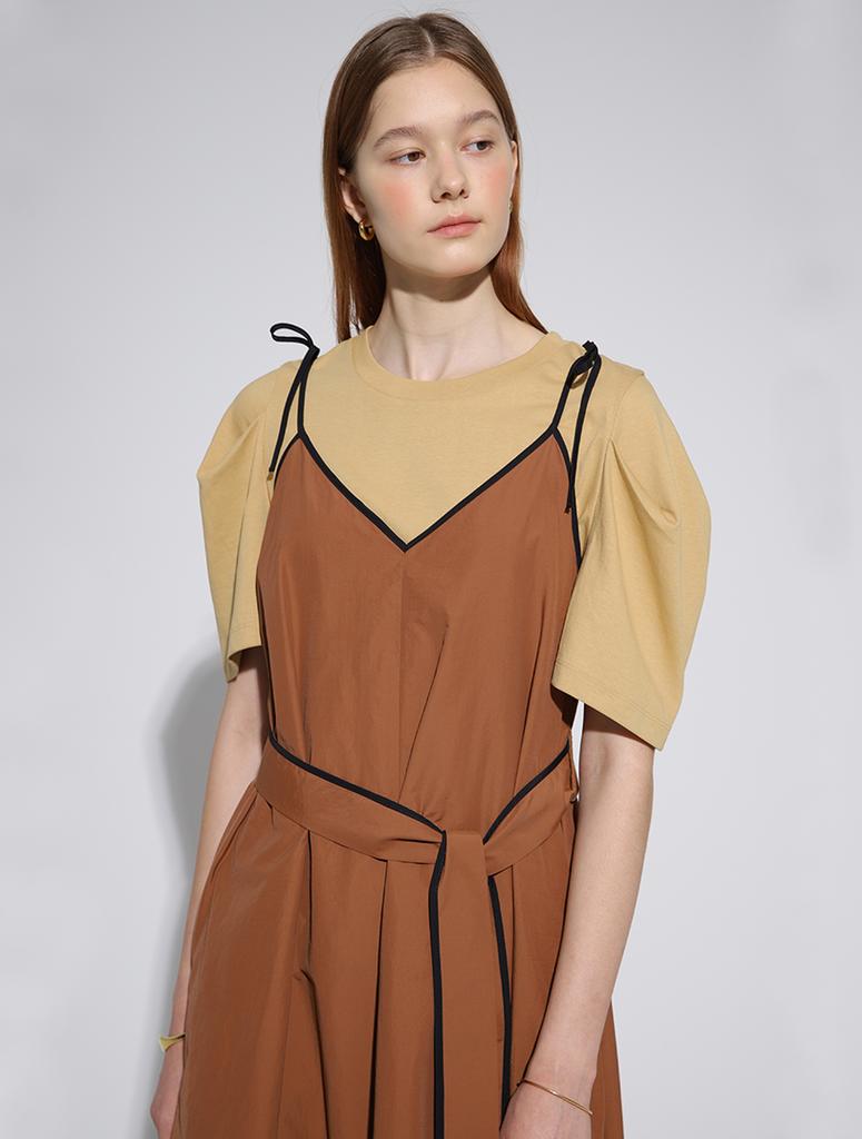Leuiel Layered Sleeveless Dress_Brick