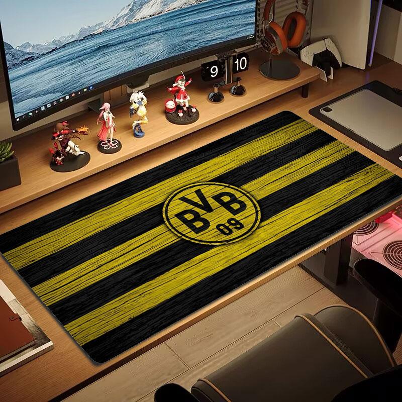 Borussia Großes Mauspad Große Gaming-Tischunterlage Rutschfest Laptop Tablet Großes Mauspad XXL Matte Mini-PC Spielmatte Mit Verriegeltem Rand