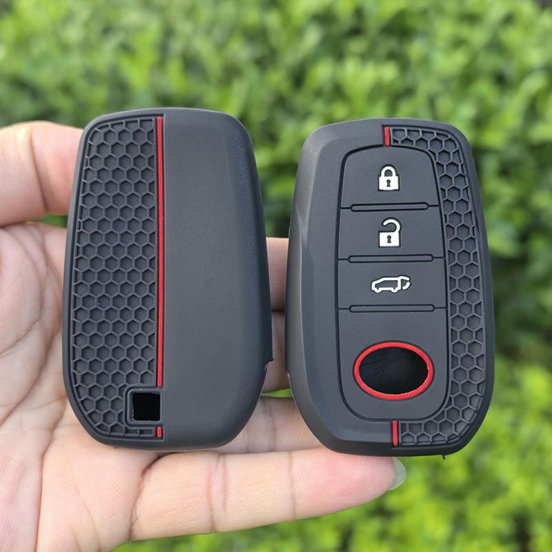 Silicone Car Key Case For Toyota Crown Highlander New Camry Rav4 Corolla Leling Prado Remote Protector Cover Accessories