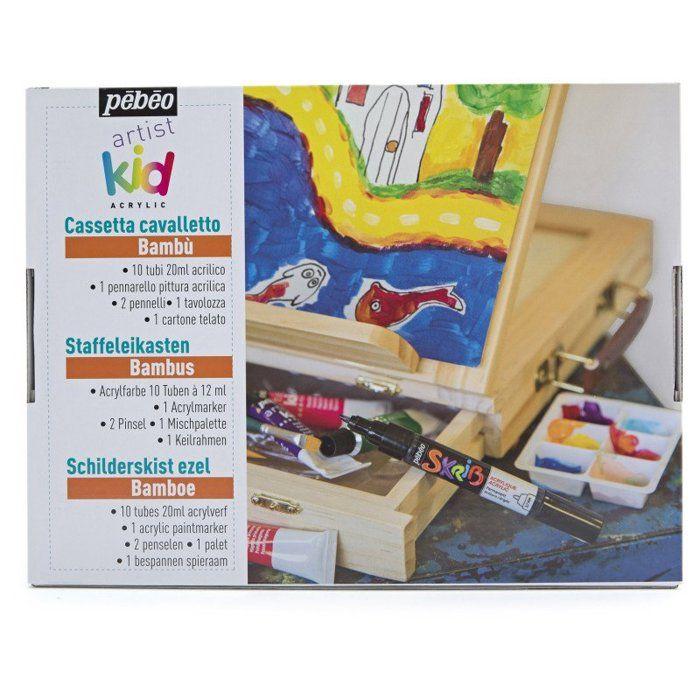 Pebeo - I Create with a Brush from 5 Years Old - Artiskid Easel Set 10t12 Ml