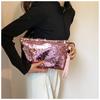 New Shiny Sequins Cosmetic Bag Multifunctional Large Capacity Storage Bag Leather Polyester Sequins Clutch Bag Makeup Storage