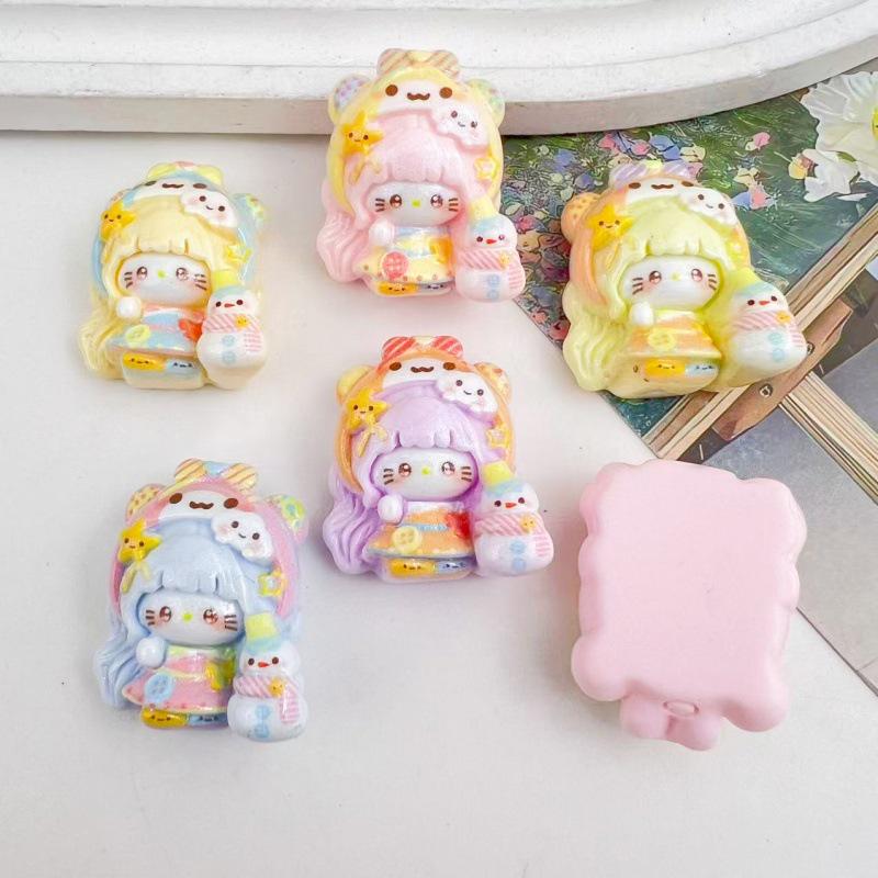 KT Cat DIY Resin Accessories: Cute Handmade Ornaments for Cream Glue, Hair Clips, Phone Lanyards, and Keychains.