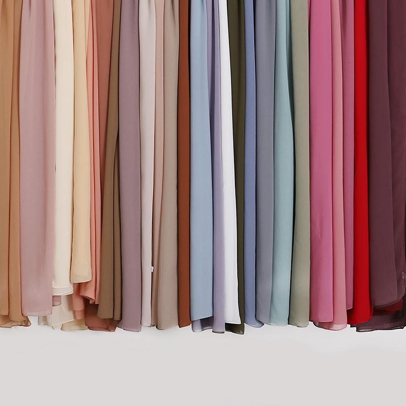 Women Muslim Chiffon Hijab Scarf Shawls Modal Cotton Jersey Hijabs Plain Soft for Ramadan Lady Voile Head Wraps Islamic Turban