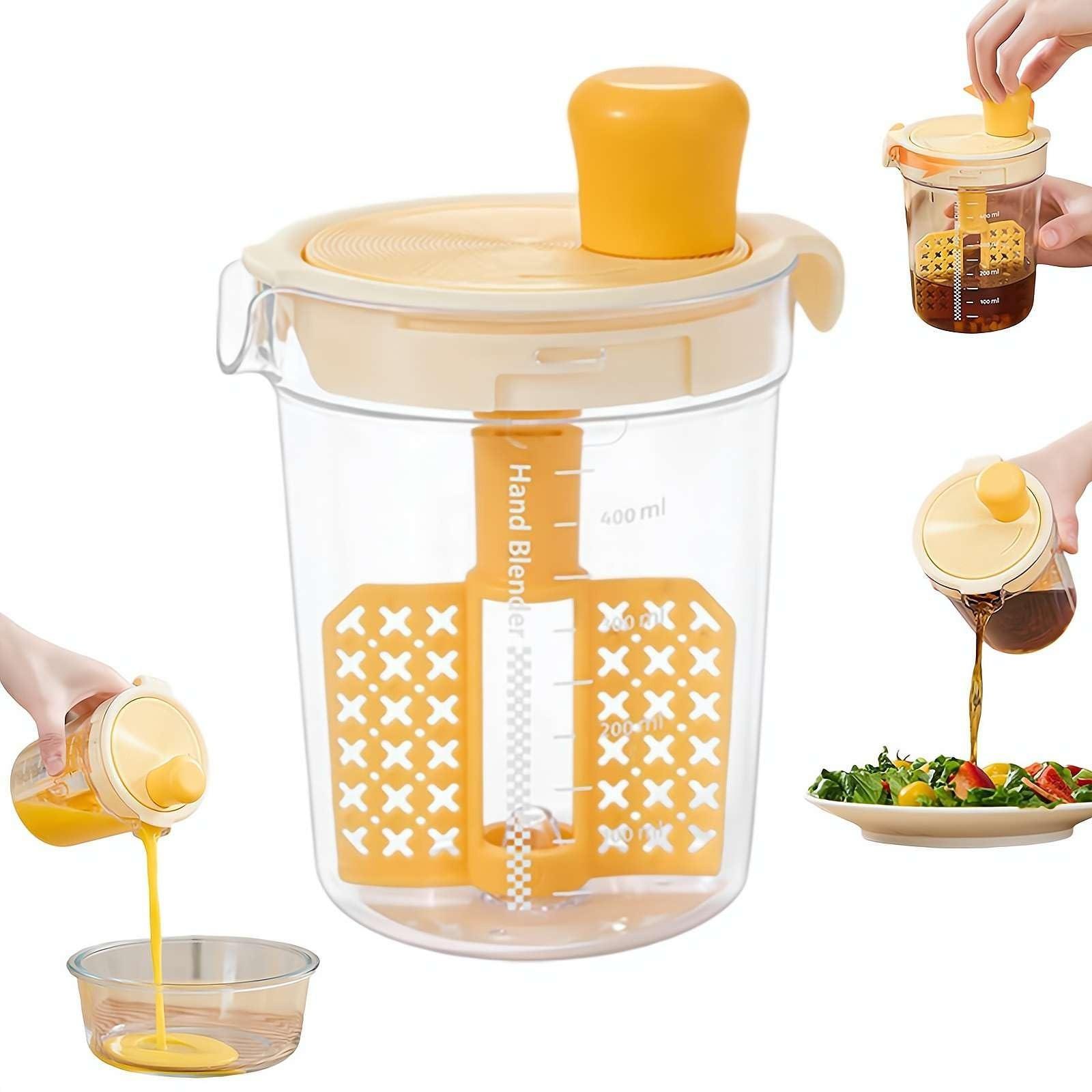 

Миксер для заправки, чашка для смешивания, с весами, чашка для смешивания яичной жидкости, ручной инструмент для смешивания, бытовой миксер для приправ One Size жёлтый