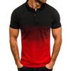 Spring and Autumn Men's Casual Sports T-shirt Summer Lapel 3D Gradient Short-sleeved POLO Shirt
