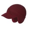 Men Women Winter Warm Knitted Beanie Ear Flap Fleece Lined Short Brim Skullies Cap Outdoor Ski Cycling Weather Earmuff Hat