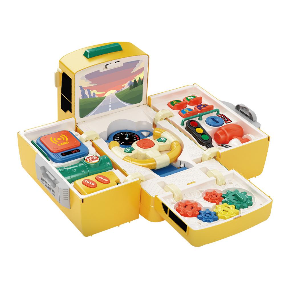 

Автобус игрушечный со звуком и светом, Монтессори Бизи бокс, музыкальное образование Знания Малыши Автобус игрушки для мальчиков и девочек