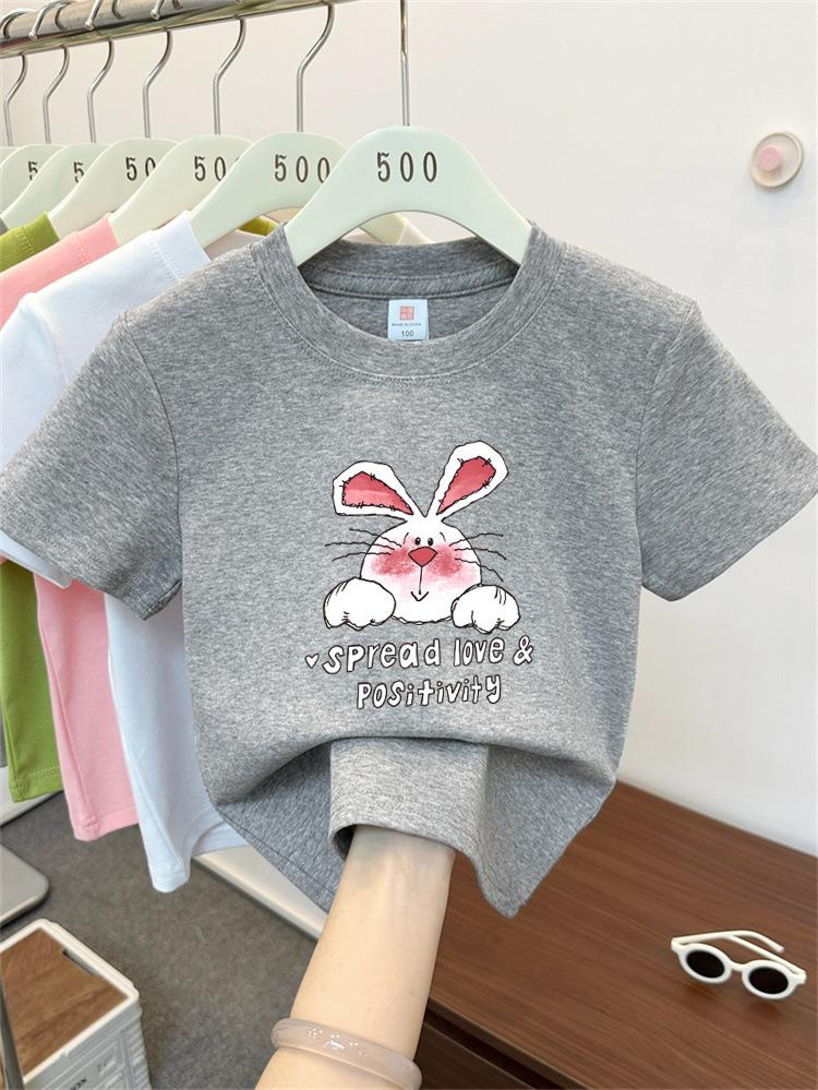 Kids Cotton Cartoon T Shirt Summer Short Sleeve Top For Boys And Girls Breathable Comfortable Tee