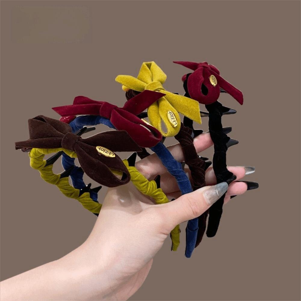Non-slip Bow Headband U-shaped Tooth Comb Hair Hoop  New Year Hair Styling Accessories