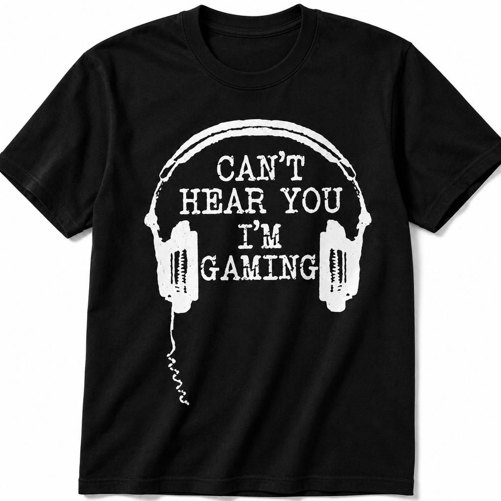 Funny Gamer Headset T Shirt Gaming Humor Video Game Graphic Tee
