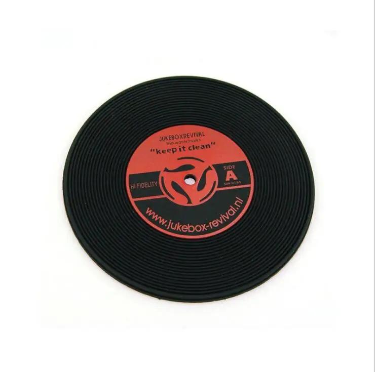 Record Coaster Table Cup Placemats Creative Environmental Plastic Vinyl Drink Coasters Heat-resistant Simple