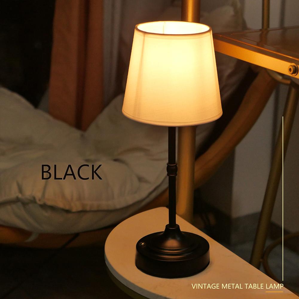 Fabric Desk Lamp Rechargeable Touch Table Light for Restaurant Hotel Room Bedside Decor Lighing