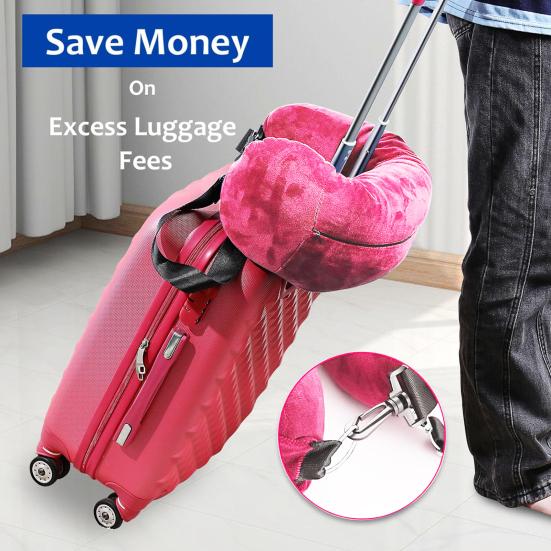 U-shaped Pillow Creative Adjustable Buckle Space Saving Travel Pillowcase Stuffable U-shaped Neck Pillow Case Tube Pillow Travel Accessories