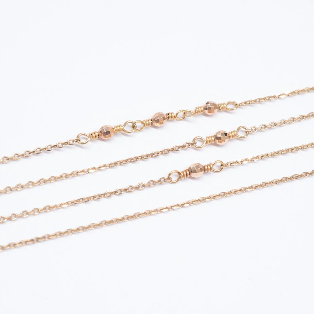 agete [Beautiful Condition] K10 Mirror Ball Long Necklace Yellow GoldUsed