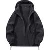 Men's Casual Outdoor Hooded Zipper Pocket Jacket Fleece Warm Sweatshirt