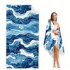 Ukiyoe Style Waves Quick Dry Beach Towel, Soft Microfiber for Outdoor Sport Travel Beach Pool