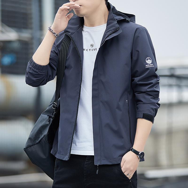 Jacket Men's Spring and Autumn New Style Removable Hooded Windproof Jacket Outdoor Fashion Mountaineering Jacket