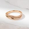 Wbmqda Simple  Natural Zircon Ring For Women 585 Rose Gold Color Irregular Geometric Shape Daily Matching Fine Jewelry