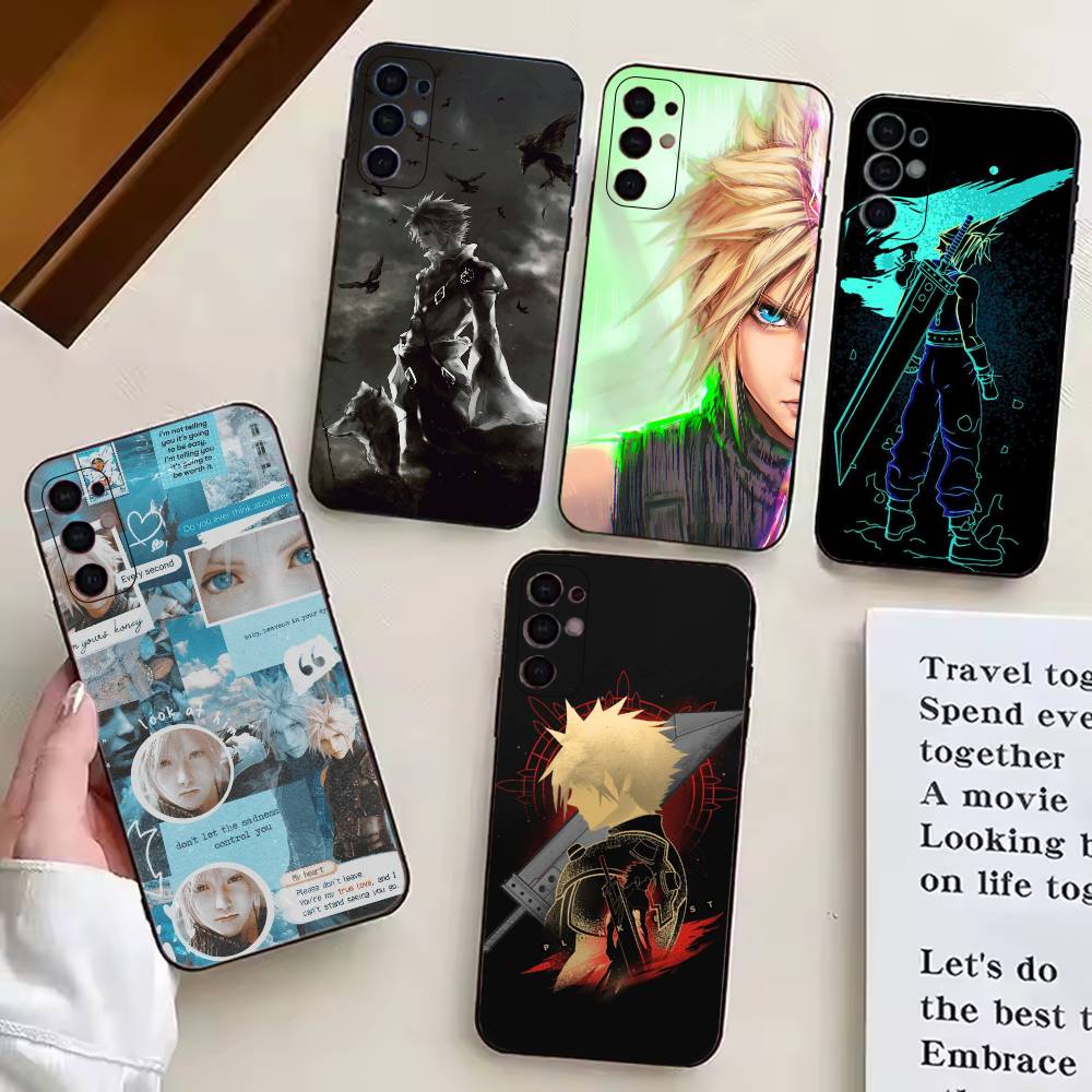 F-FINAL F-FANTASY Cloud Strife Phone Case For Samsung S25,S24,S21,S22,S23,S30,Ultra,S20,Plus,Fe,Lite,Note,10,Black Cover