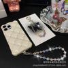 Simple New Style Phone Chain Crystal Pearl Handmade Bead Chain Phone Case Pendant Keychain Pendant for Women Wholesale