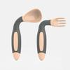 2Pcs/Set Children Tableware Bendable Design Portable Utensils Toddler Feeding Auxiliary Spoon Fork for Toddler