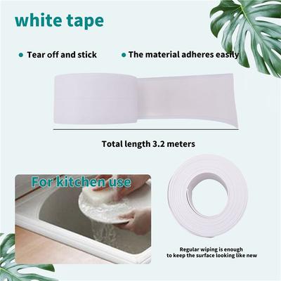 M-Modern-White Caulk Tape Waterproof Self Adhesive, Toilet Caulk Sealant Tape, Bathtub Caulk Sealing Strip Tape-3.2M Easy To Use