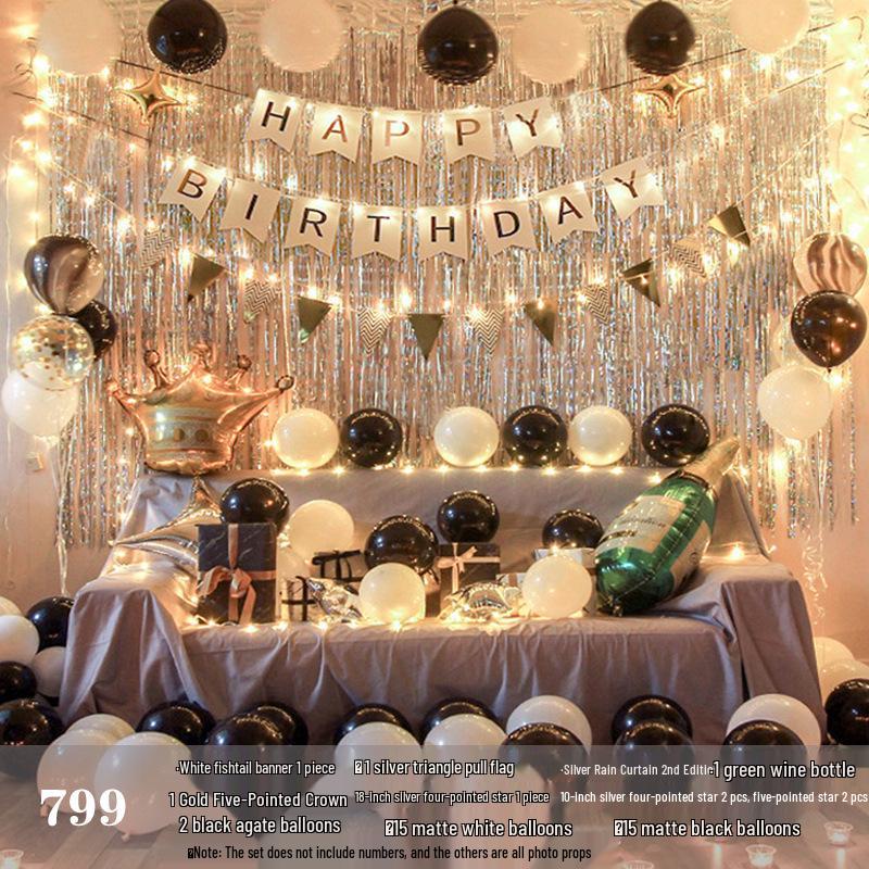 Romantic Birthday Balloon Set: High-End Decorations for Boyfriend or Girlfriend