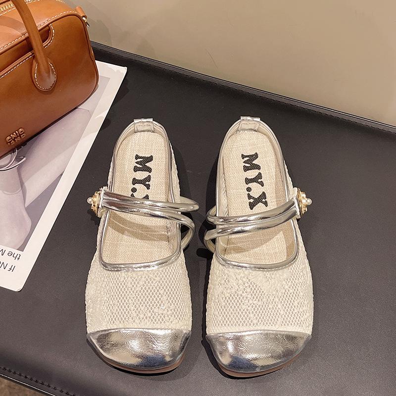 French retro half slippers women's summer outer wear temperament gentle Muller shoes bag head new mesh lazy sandals