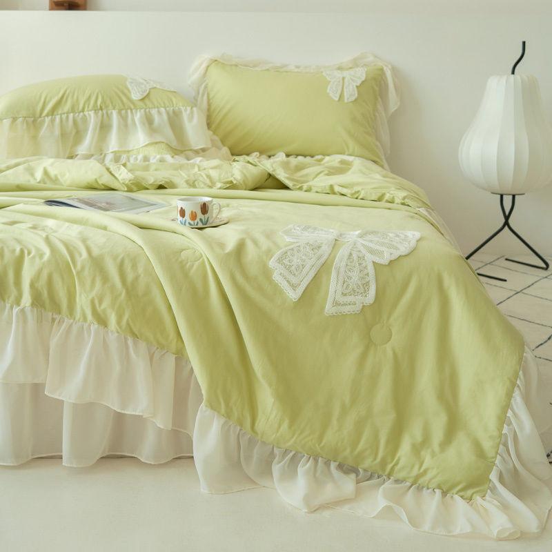 Princess Style Summer Quilt Ruffled Summer Cool Blanket Air-Conditioning Thin Blanket Summer Cooling Machine Washable